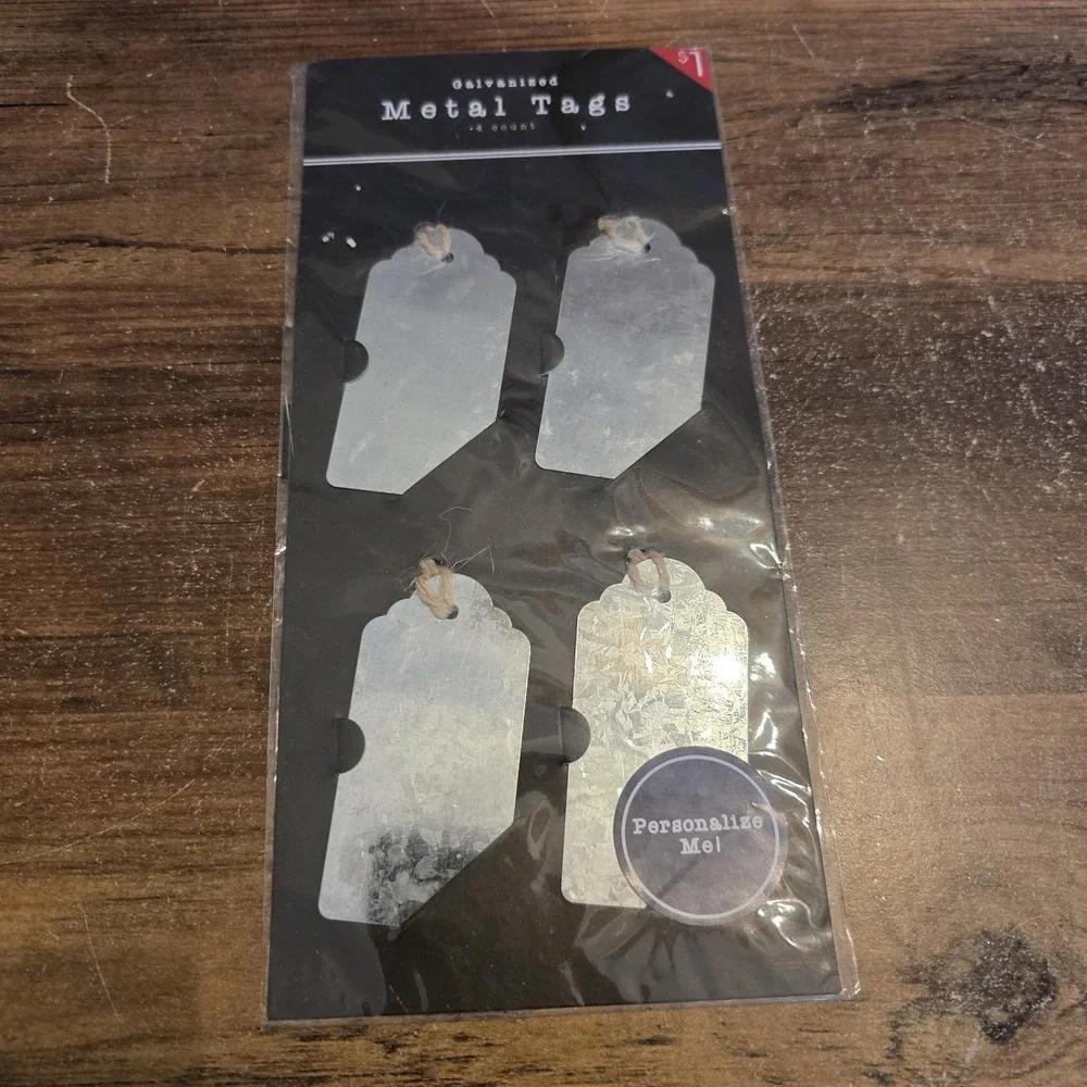 Horizon Galvanized‎ Metal Tags Silver 4 Count Crafting Gardening Gifting Crafts